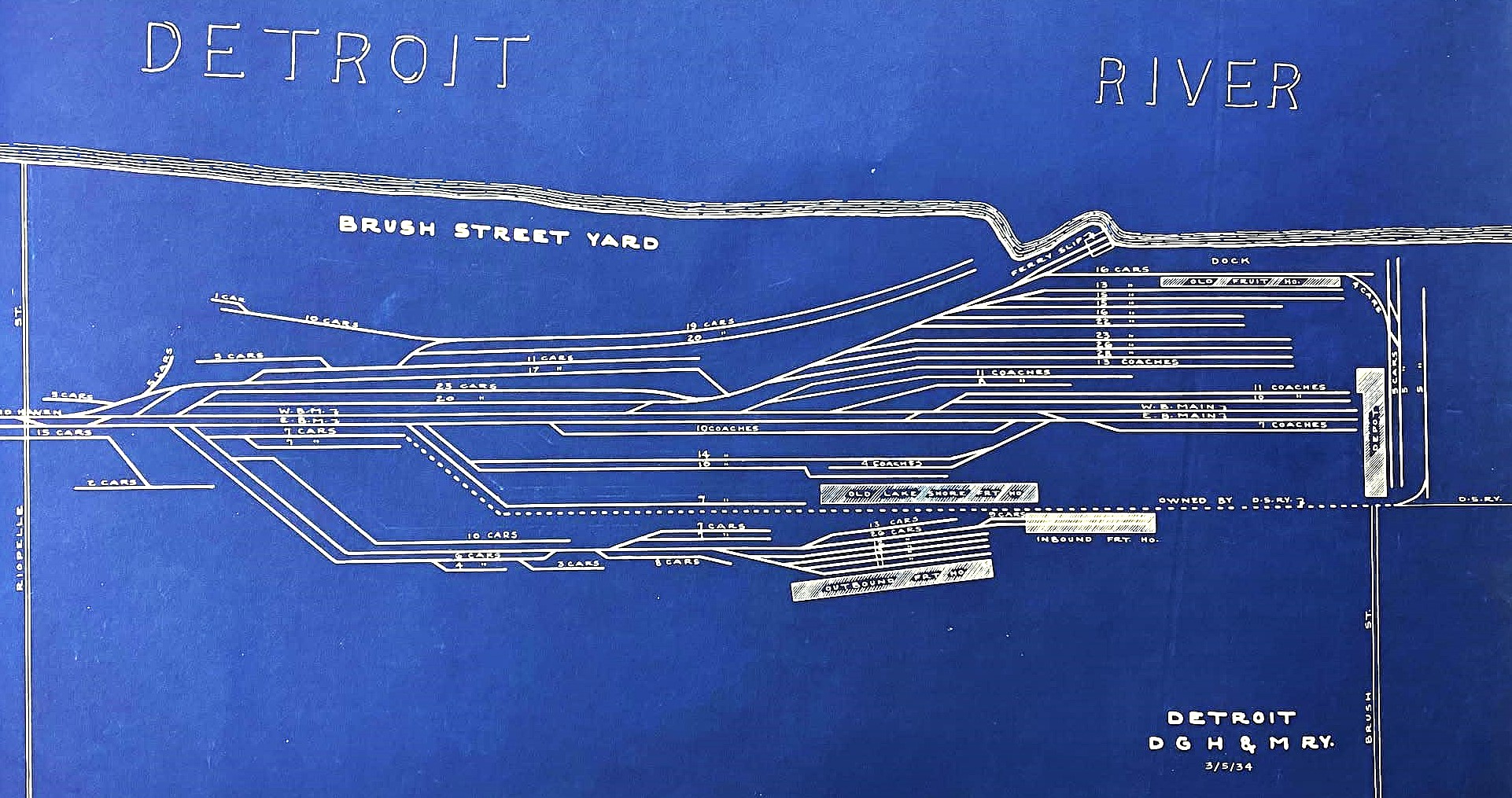 Brush Street Station Map 1975